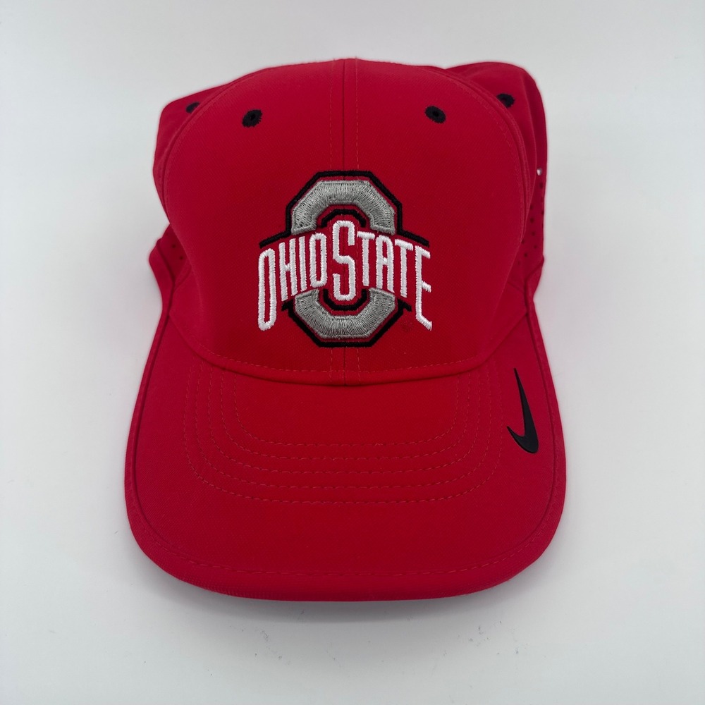 Nike Ohio State Buckeyes Hat Mens OSFM Red Dri-FIT Adjustable Cap 669749-661